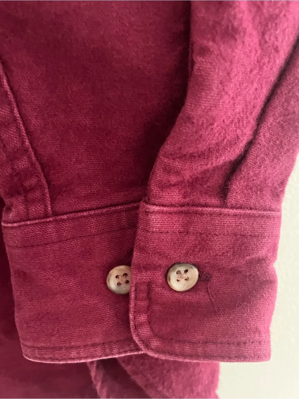 Vintage Eddie Bauer Maroon Heavy Chamois Flannel Shirt Size M